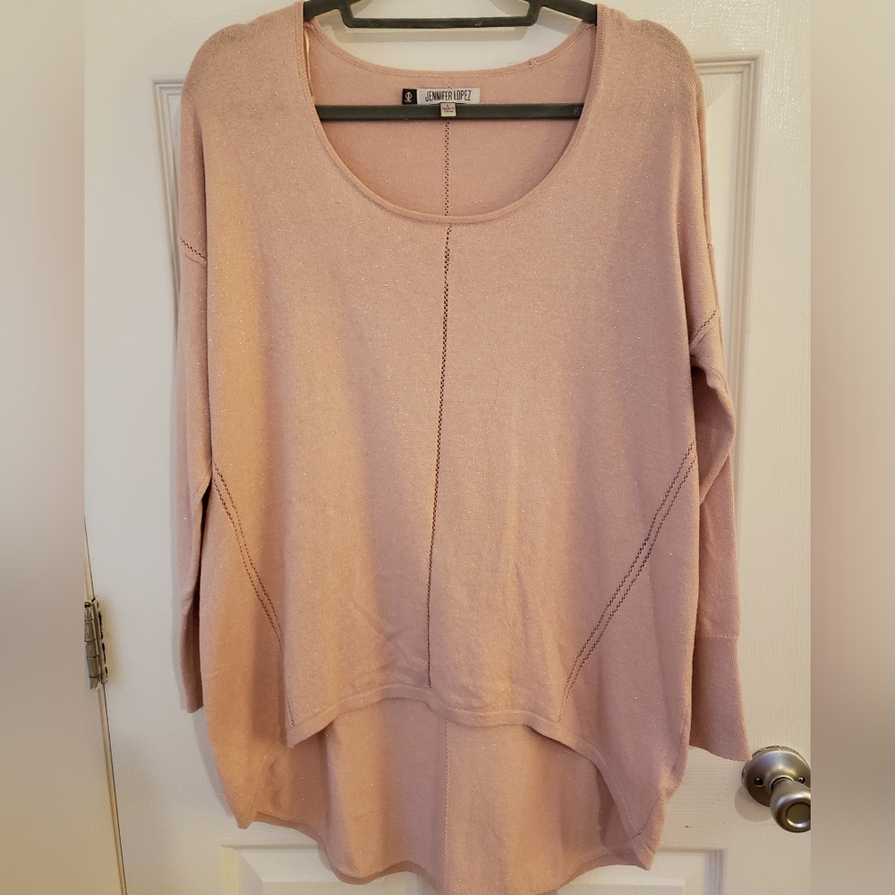 My Lowest Price $10   Pretty Pink Hi Low Jennifer Lopez Sweater